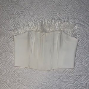 Zara corset feather top